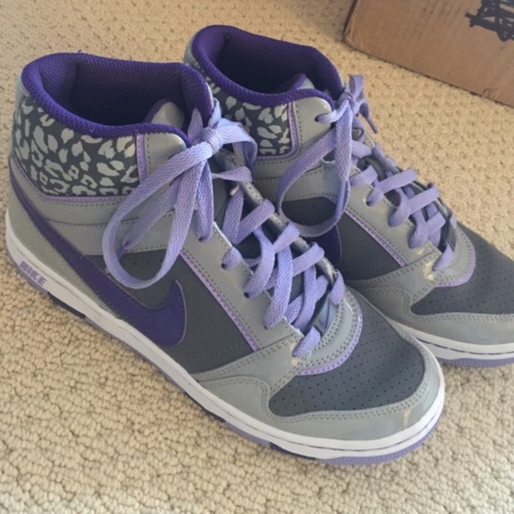 Nike Shoes - purple and grey Nike high tops